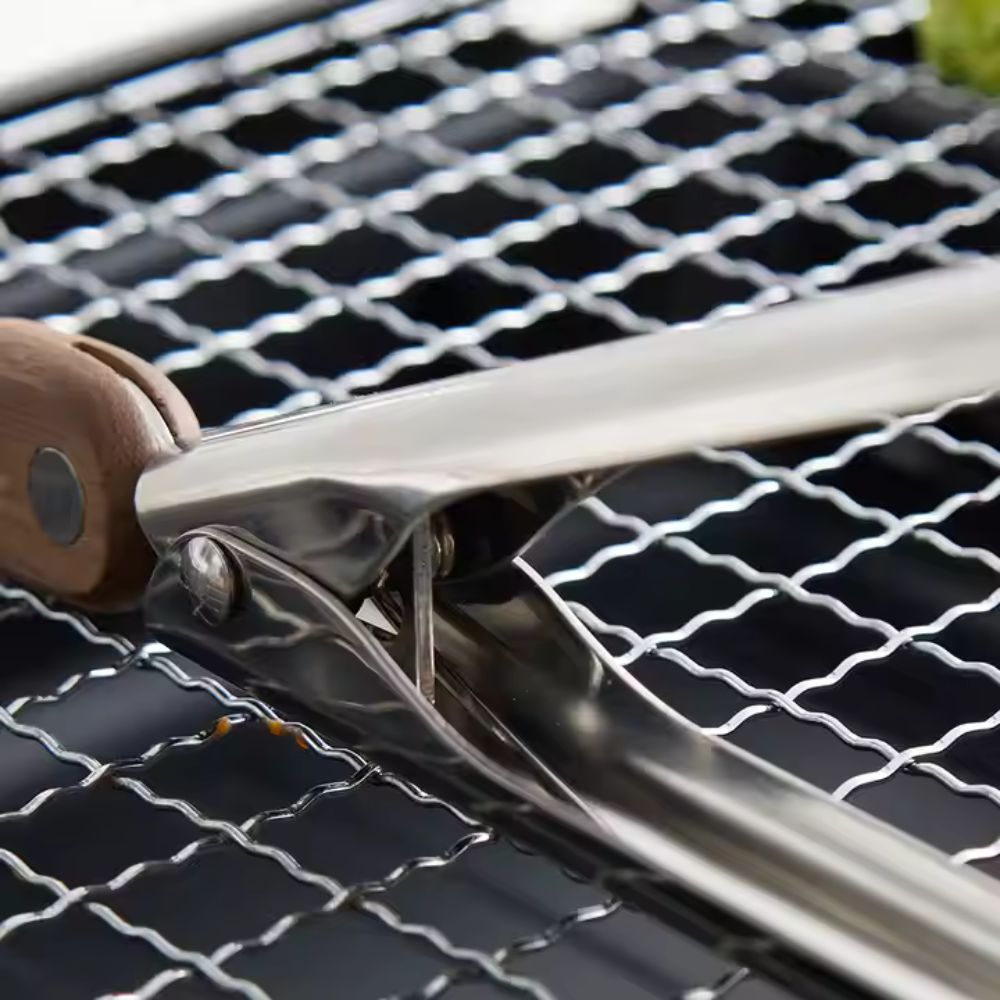 Artisan Wood & Steel Kitchen Tongs