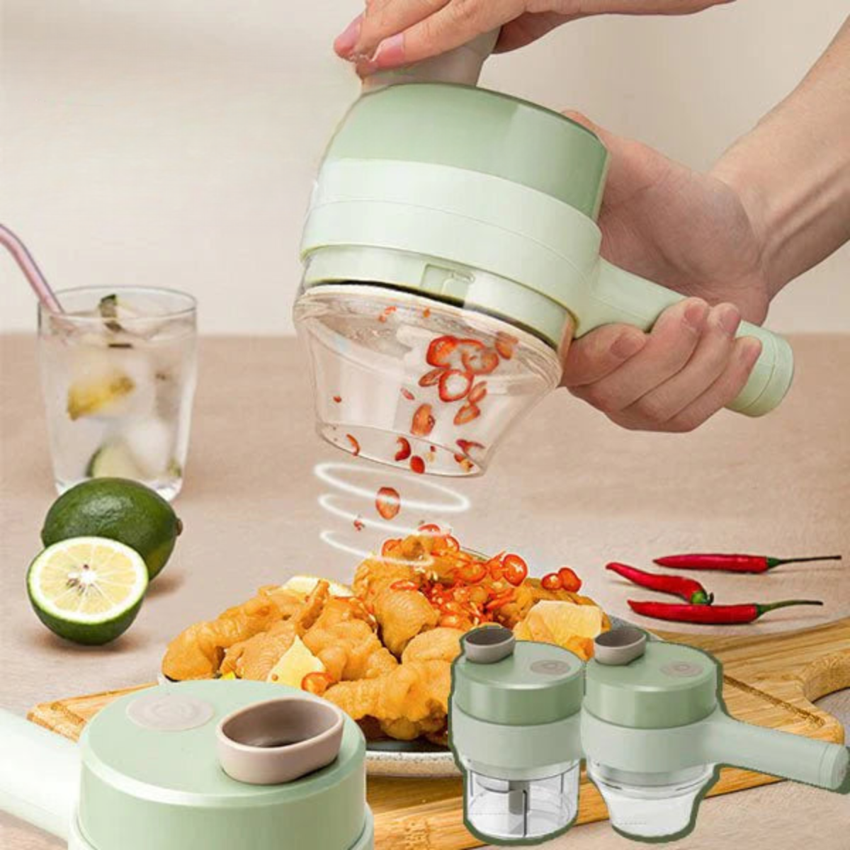 Ultimate 4-in-1 Kitchen Wizard – Speed Up Your Cooking Game!