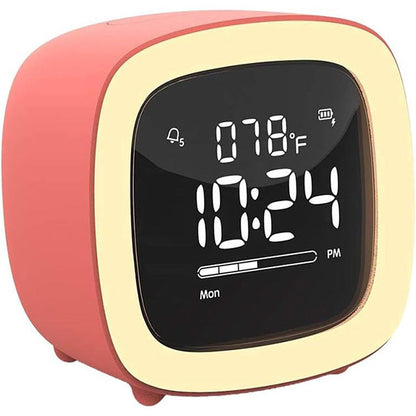 Stylish LED Alarm Clock with Digital Display – Pink