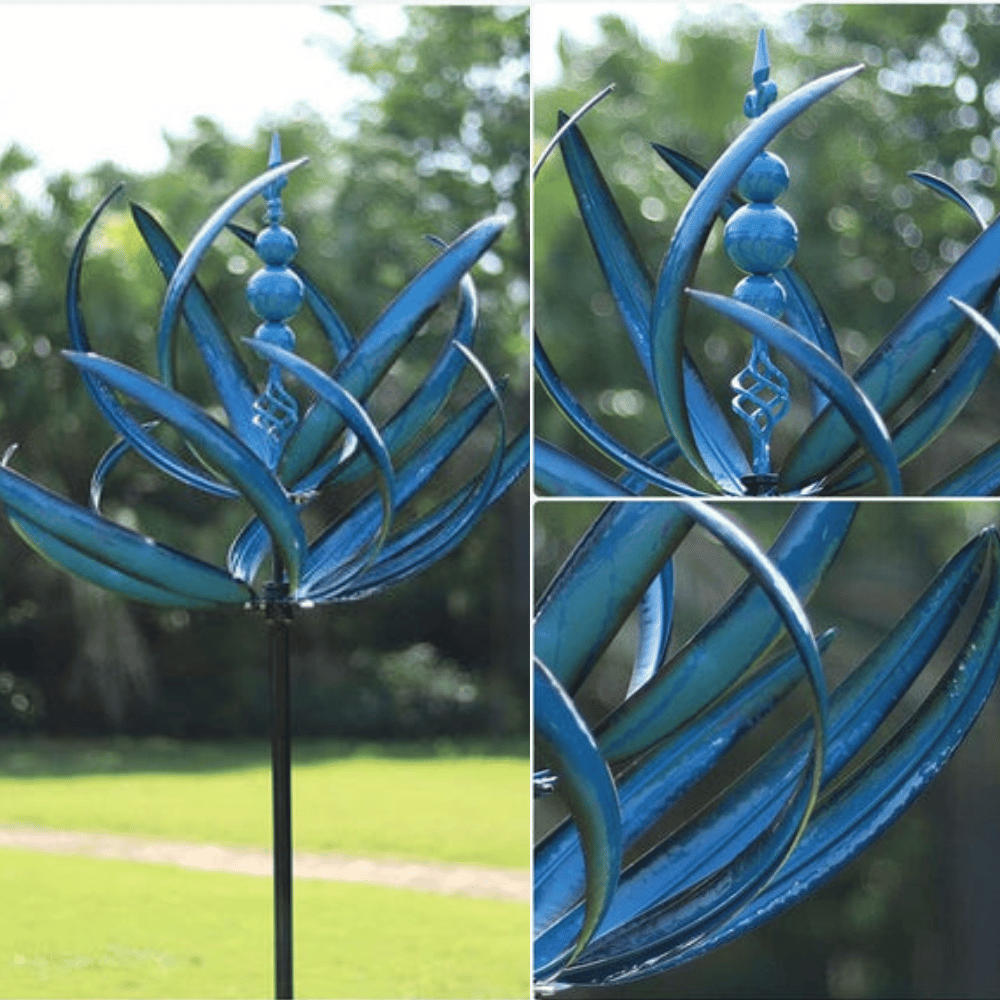 Metal Garden Windmill Decoration – Blue