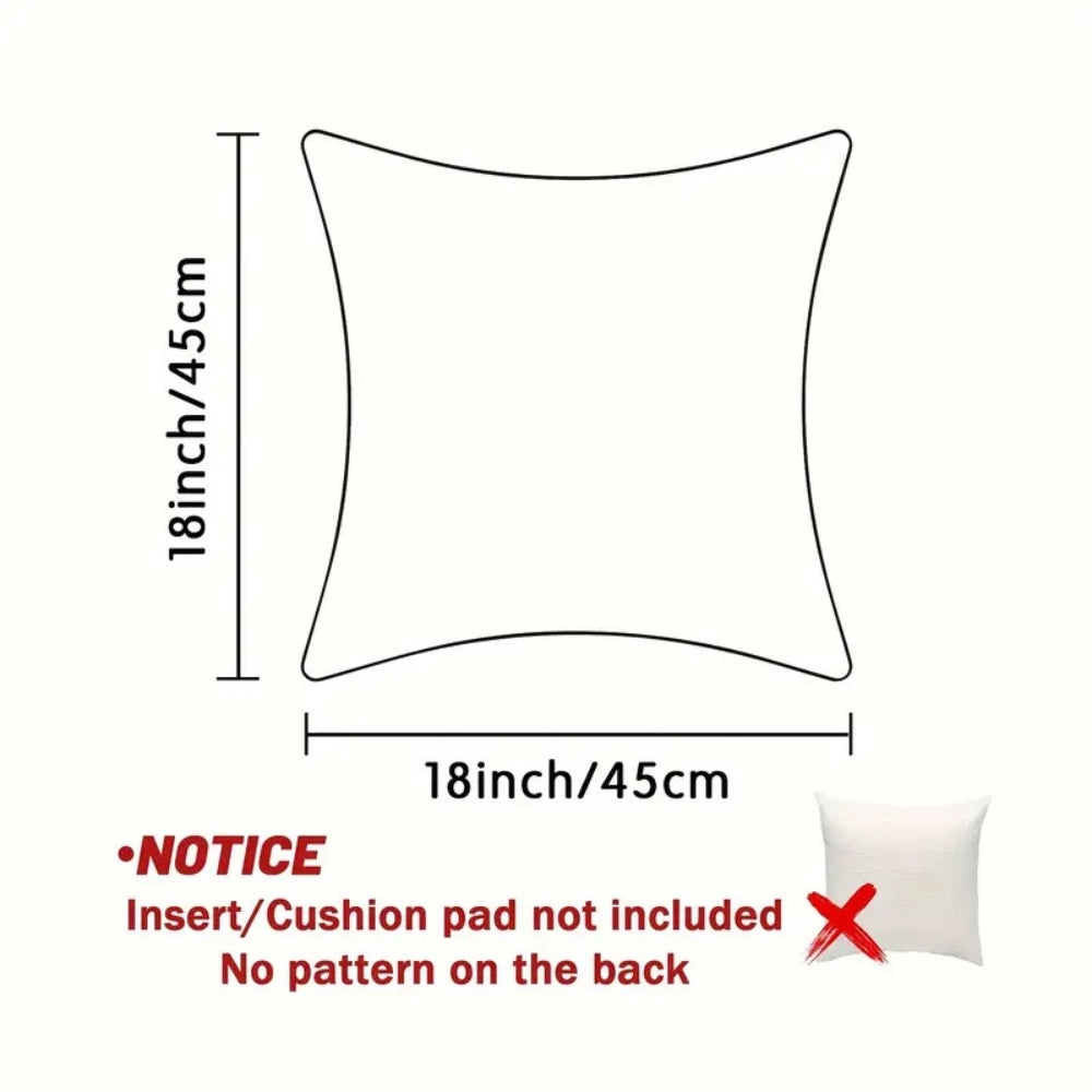 Christmas Cushion Cover with Santa and Deer – Golden Velvet Design