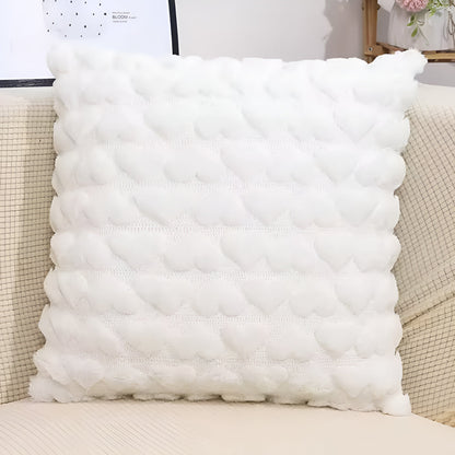 Cozy Love Heart Decorative Pillow Cover – Snow