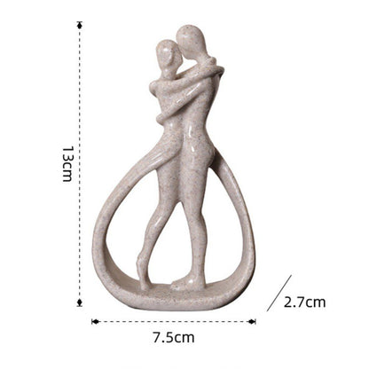 Symbol of Togetherness: Elegant Couple Sculpture – Marble Gray