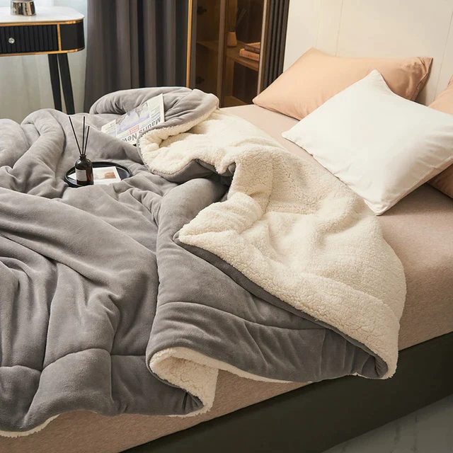 Cozy Luxe Fleece Warm Blankets – Gray