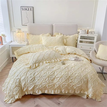 Charming Cotton Ruffled Bedding Collection – Yellow