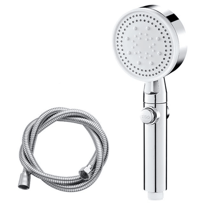 Shower Head with 5 Settings and Push Button Control – Silver