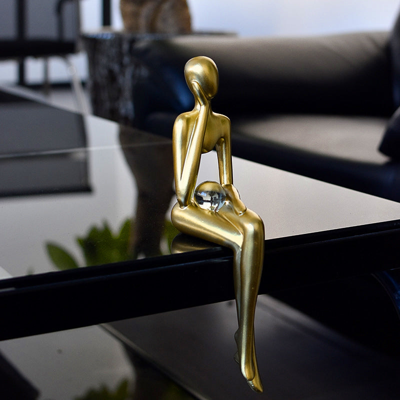 Golden Abstract Sculpture