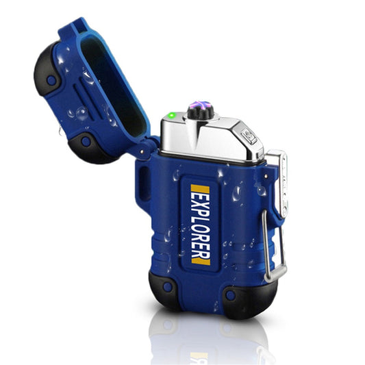 Plasma Lighter with Double Arc – Windproof and Waterproof Design – Blue