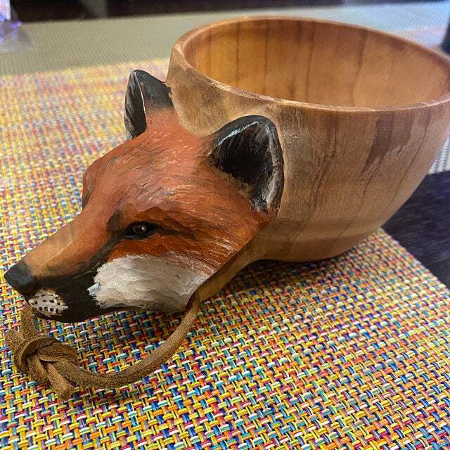 Handcrafted Wooden Mug – Artisanal Carved Design