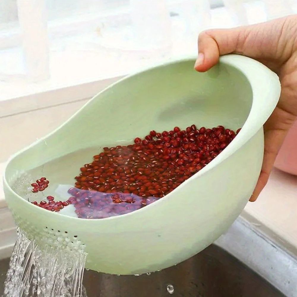 Modern Kitchen Strainer Bowl – Wash & Drain Colander – Green