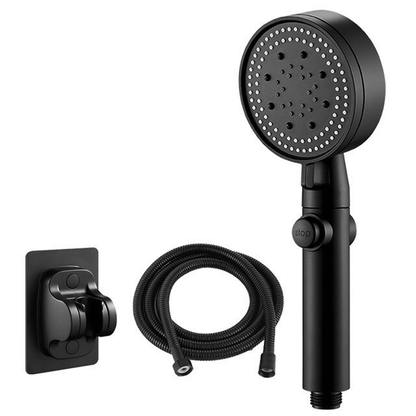 Shower Head with 5 Settings and Push Button Control – Black