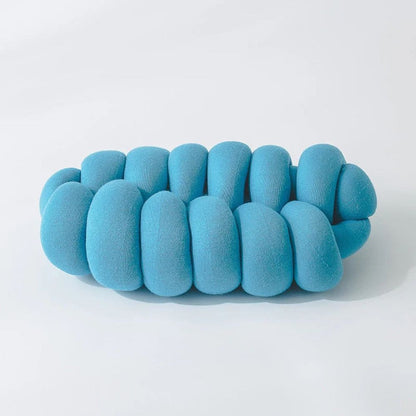 Chic Knot-Designed Plush Pillow for Ultimate Comfort – Cyan Blue
