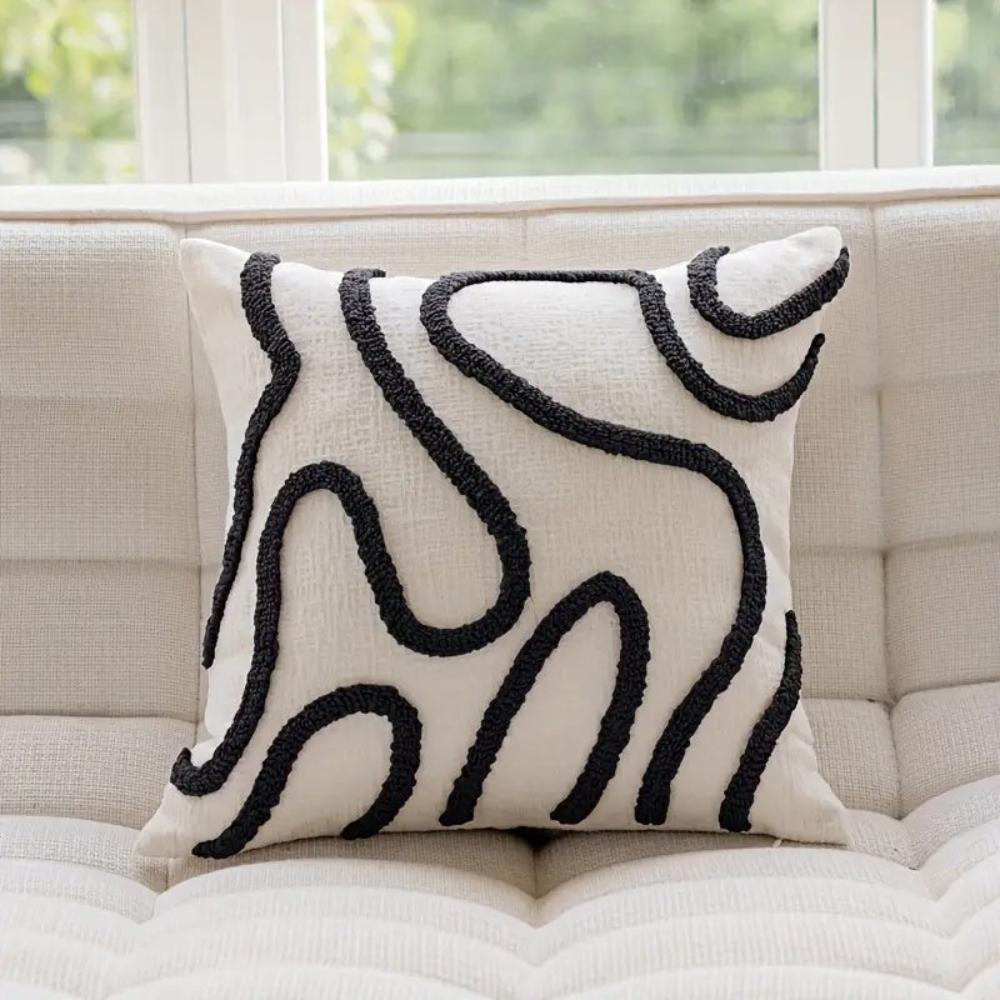Bohemian Elegance Throw Pillow Cover – Black