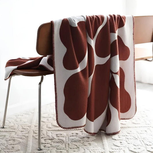Cozy Home Decor Acrylic Throw Blanket 51x71 with Abstract Design – Red