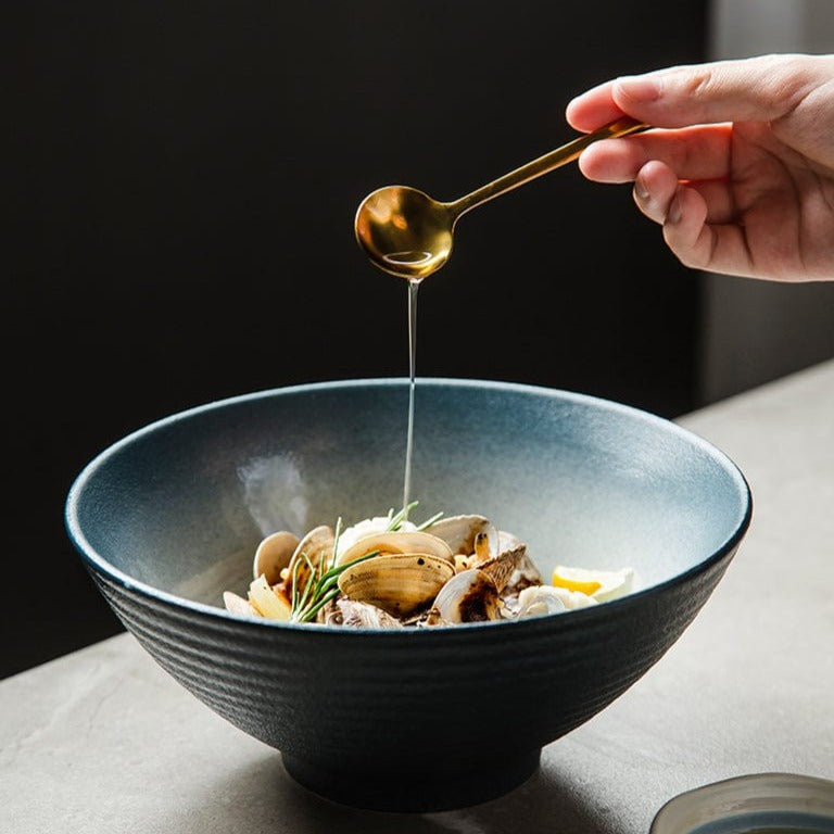 Elegant 8-Inch Handcrafted Ceramic Serving Bowls