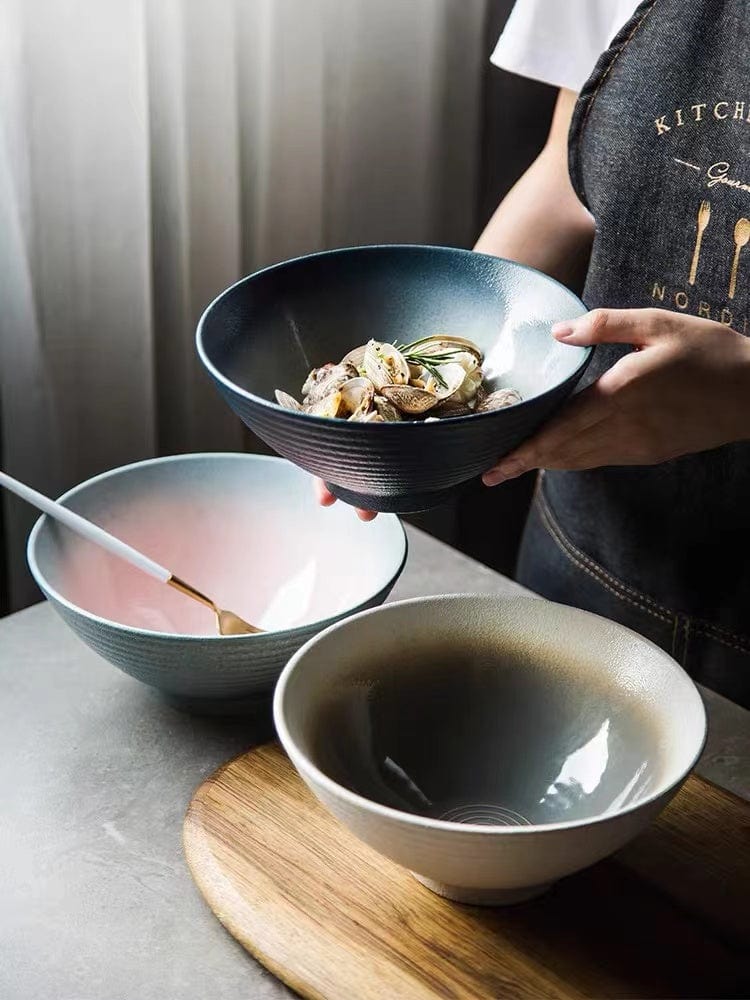 Elegant 8-Inch Handcrafted Ceramic Serving Bowls