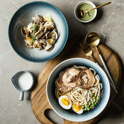 Elegant 8-Inch Handcrafted Ceramic Serving Bowls
