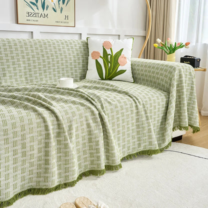 Reversible Large Sofa Throw Blanket – Green