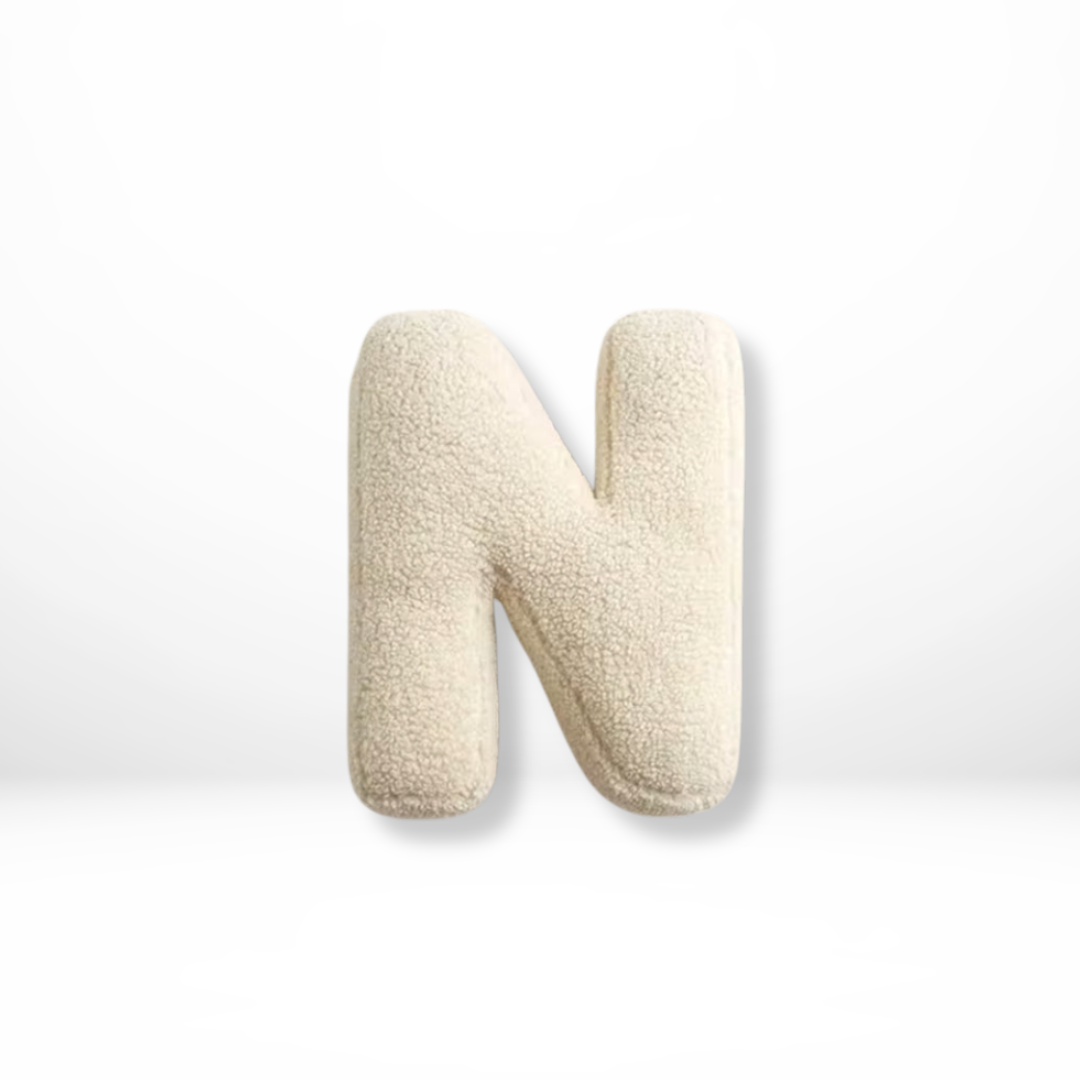 Velvet Decorative Pillow with Alphabet Letters A to Z