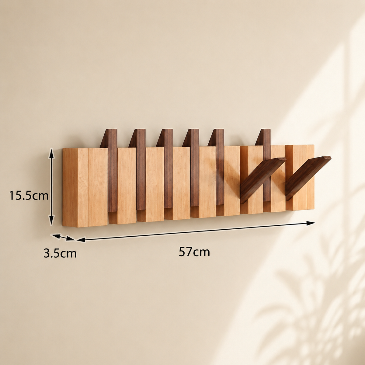 Wall-Mounted Piano Hanger Rack - Space-Saving Wooden Design