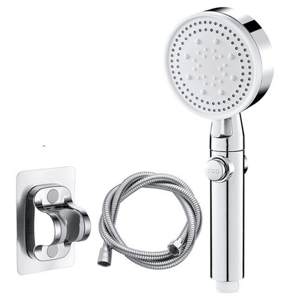 Shower Head with 5 Settings and Push Button Control – Silver