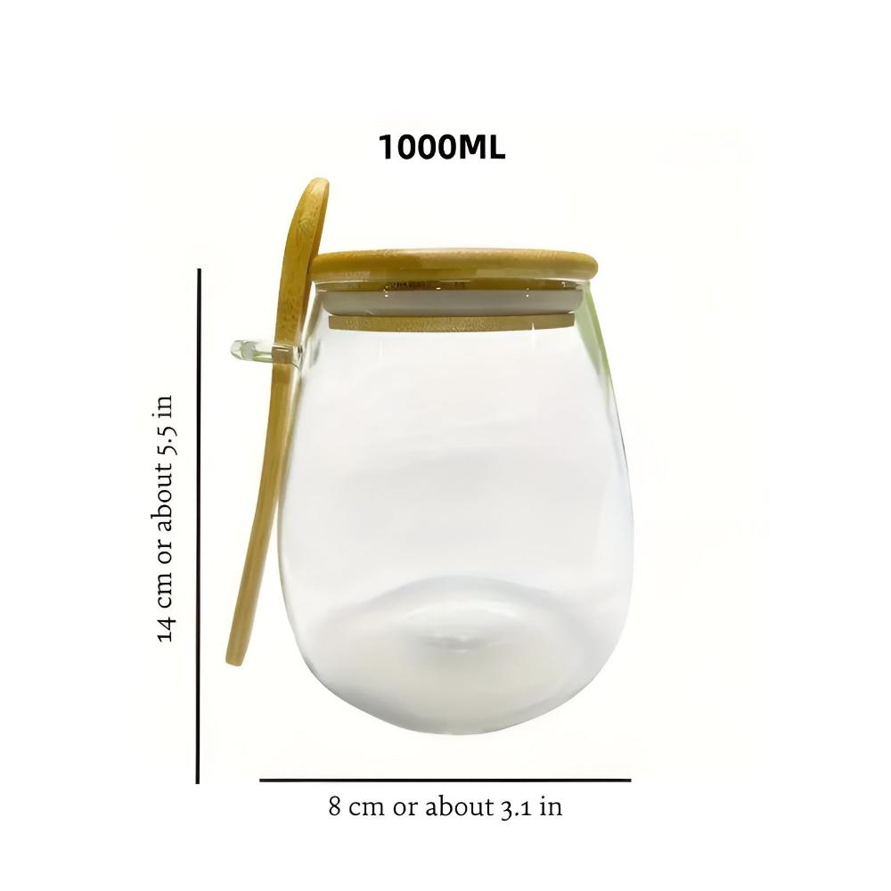 Chic Storage Jar with Wooden Lid and Spoon