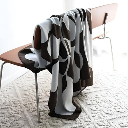 Cozy Home Decor Acrylic Throw Blanket 51x71 with Abstract Design – Brown