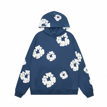 Chic Spring Sweatshirt for Men – Elegant Floral Design and Comfort – Blue