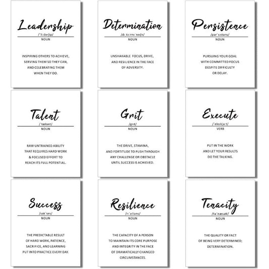 Set of 9 Uplifting Quote Prints for Home Decor – White