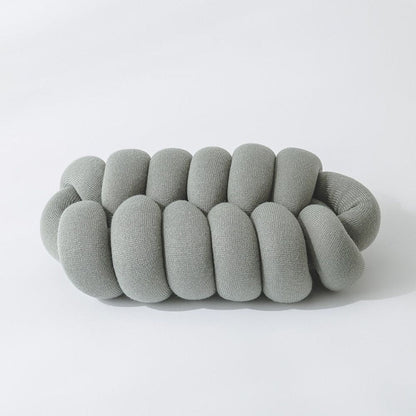Chic Knot-Designed Plush Pillow for Ultimate Comfort – Grey