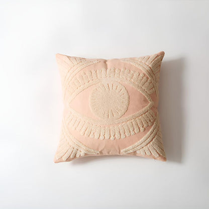 Chic Eye Motif Decorative Pillow Cover – Blush