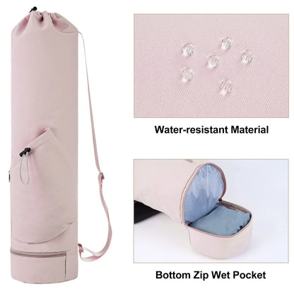Stylish Yoga Mat Bag with Water Bottle Compartment