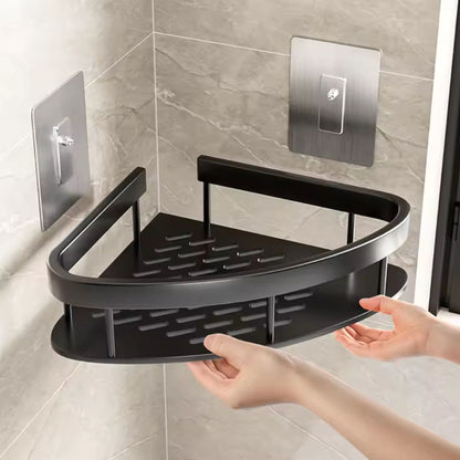 Curved Shower Storage Basket in Aluminum
