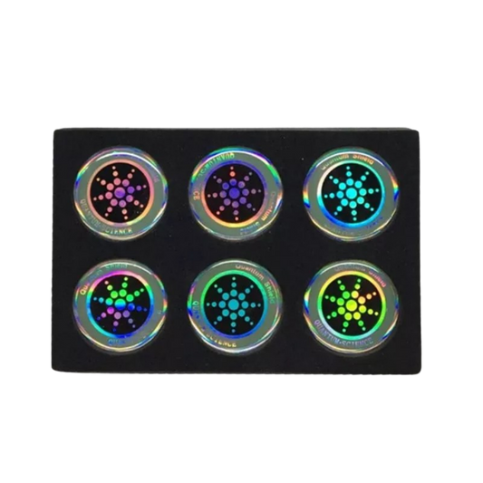 Set of 6 Radiation Protection Stickers – Reflective Silver