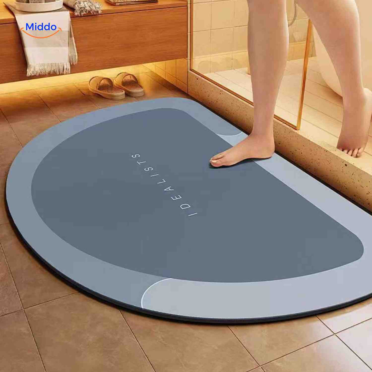 Quick-Drying, Non-Slip and Water-Absorbent Bath Mat – Cyan
