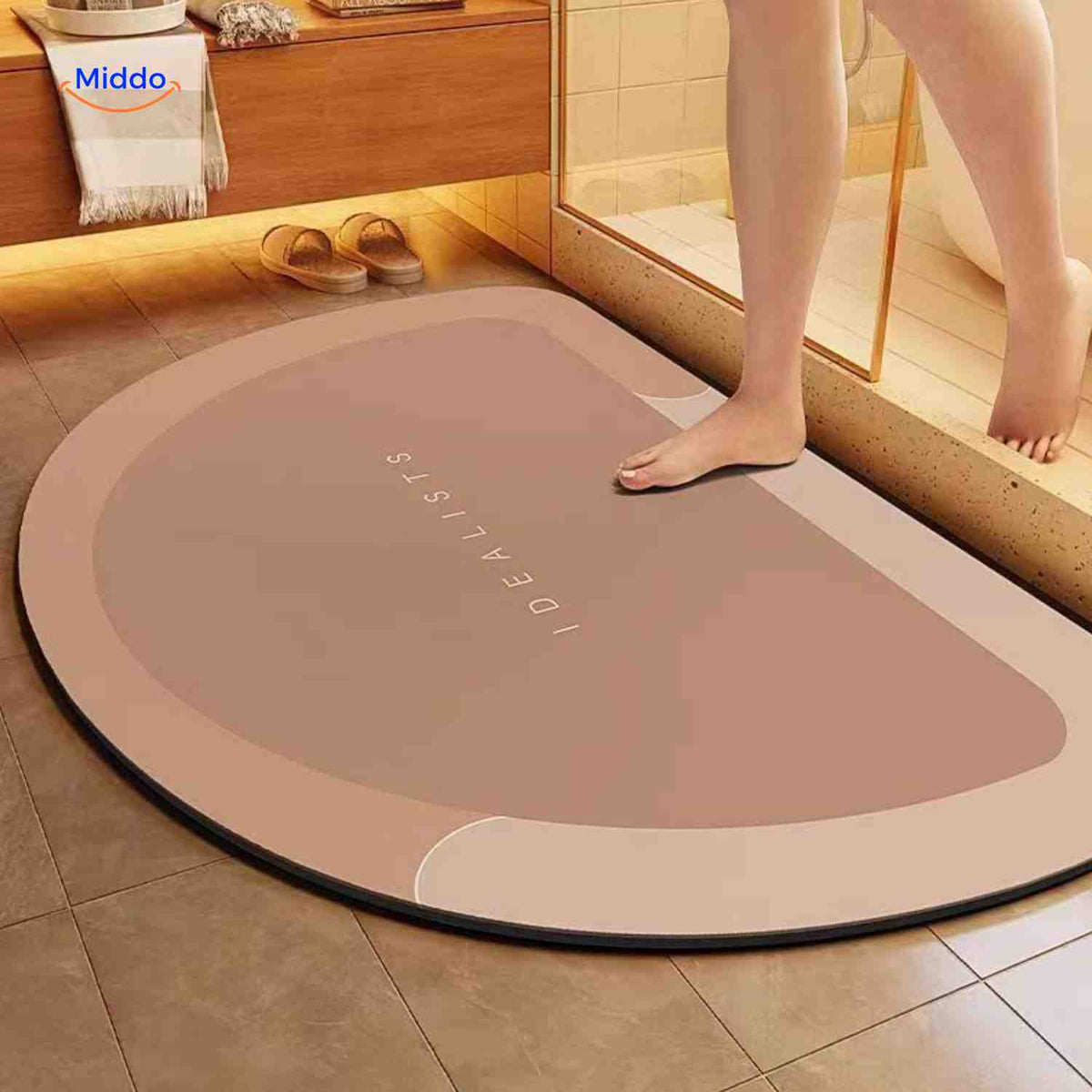 Quick-Drying, Non-Slip and Water-Absorbent Bath Mat – Brown