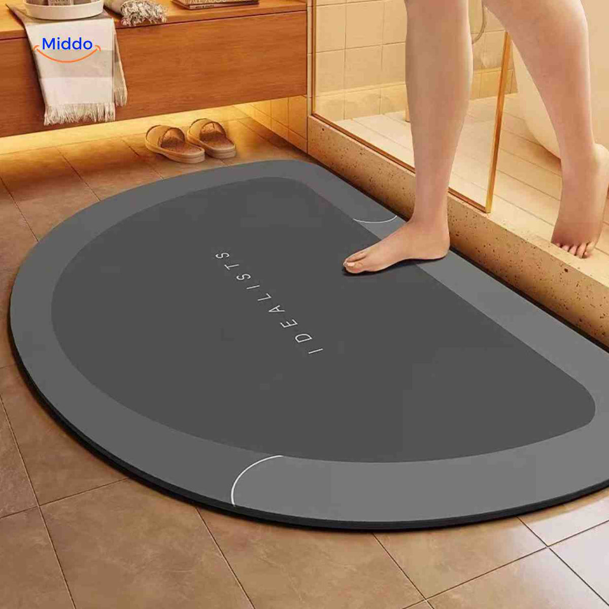 Quick-Drying, Non-Slip and Water-Absorbent Bath Mat – Black