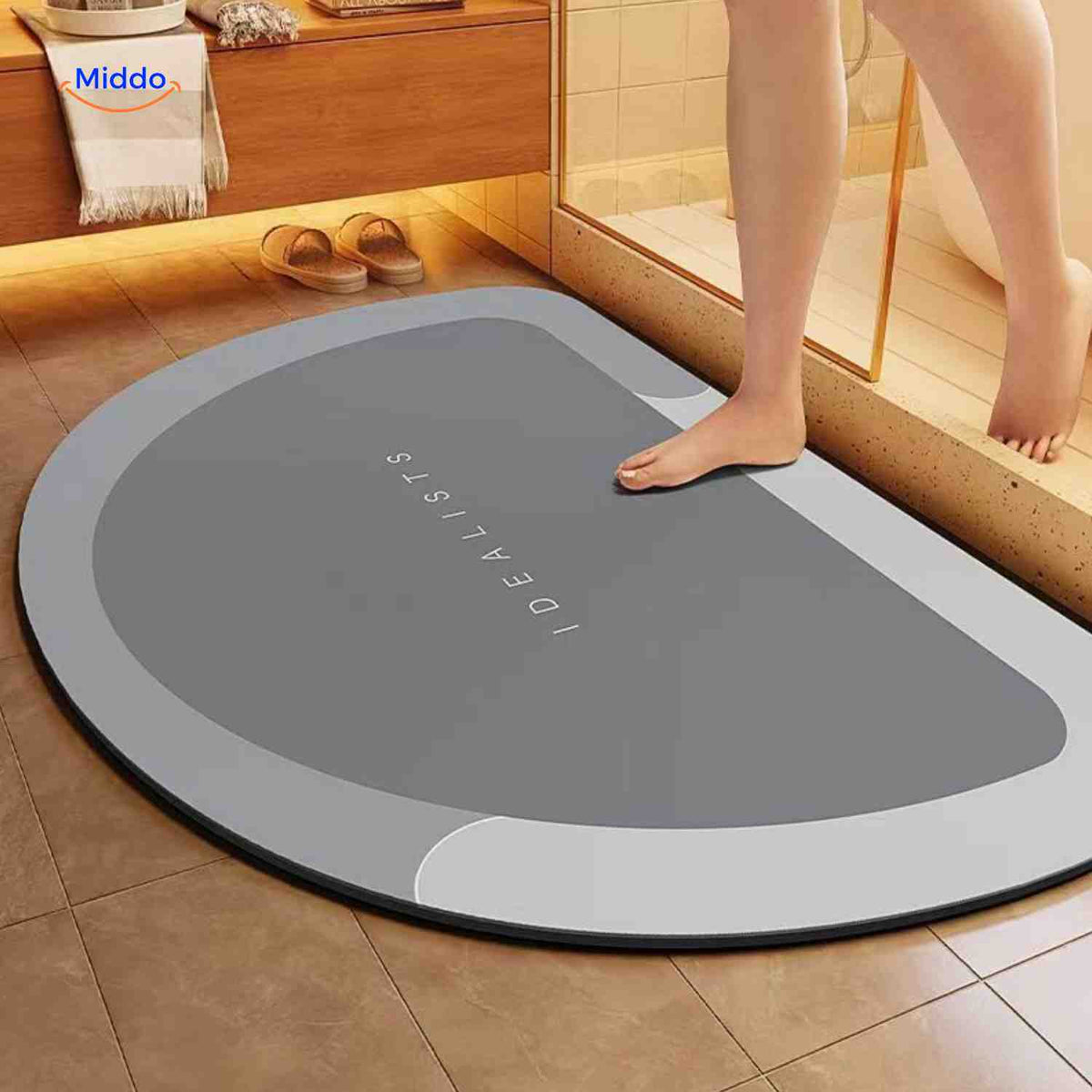 Quick-Drying, Non-Slip and Water-Absorbent Bath Mat – Gray