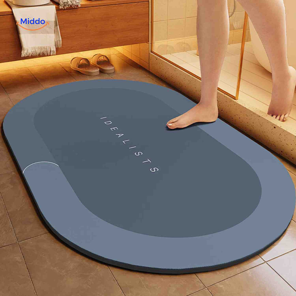 Quick-Drying, Non-Slip and Water-Absorbent Bath Mat – Blue