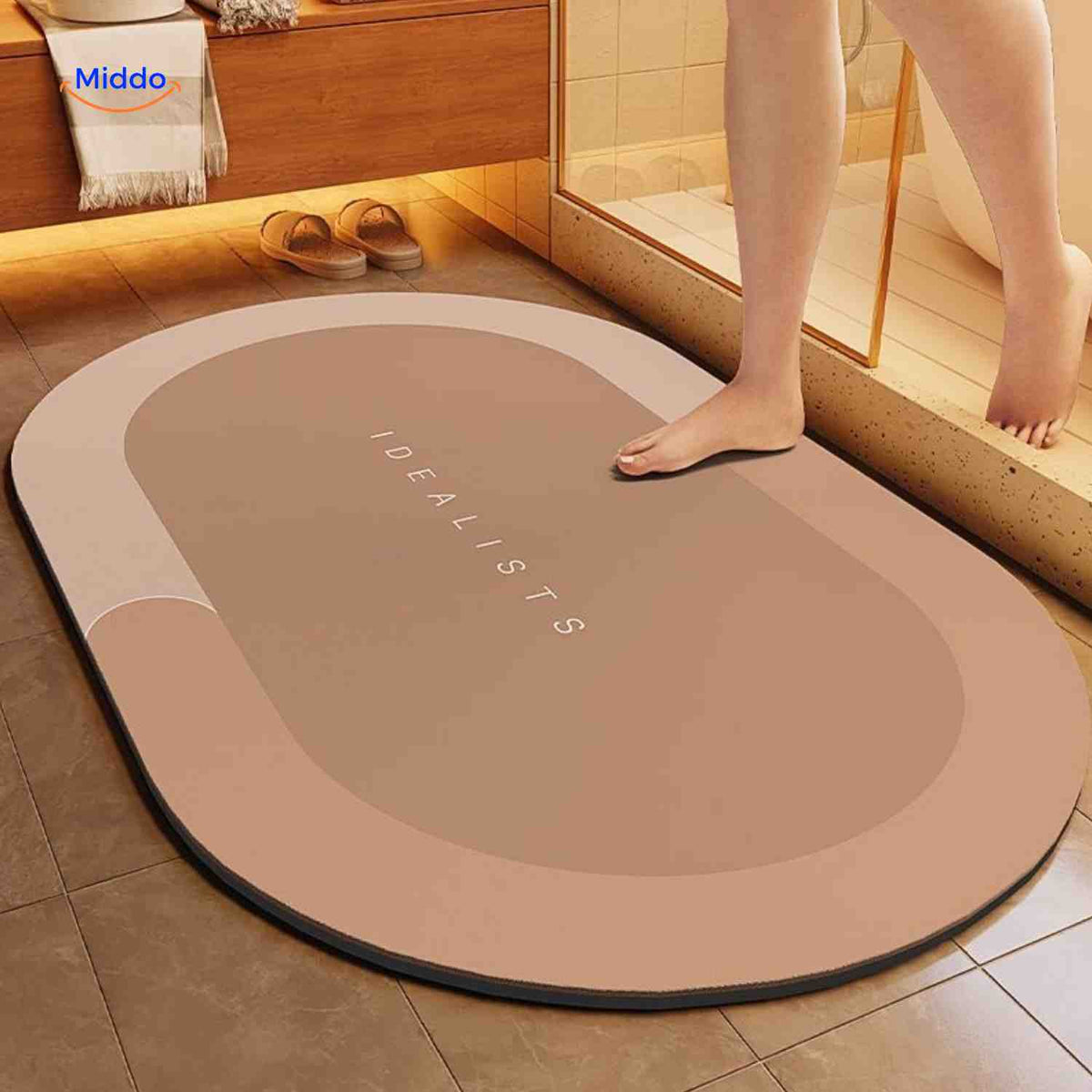 Quick-Drying, Non-Slip and Water-Absorbent Bath Mat – Brown