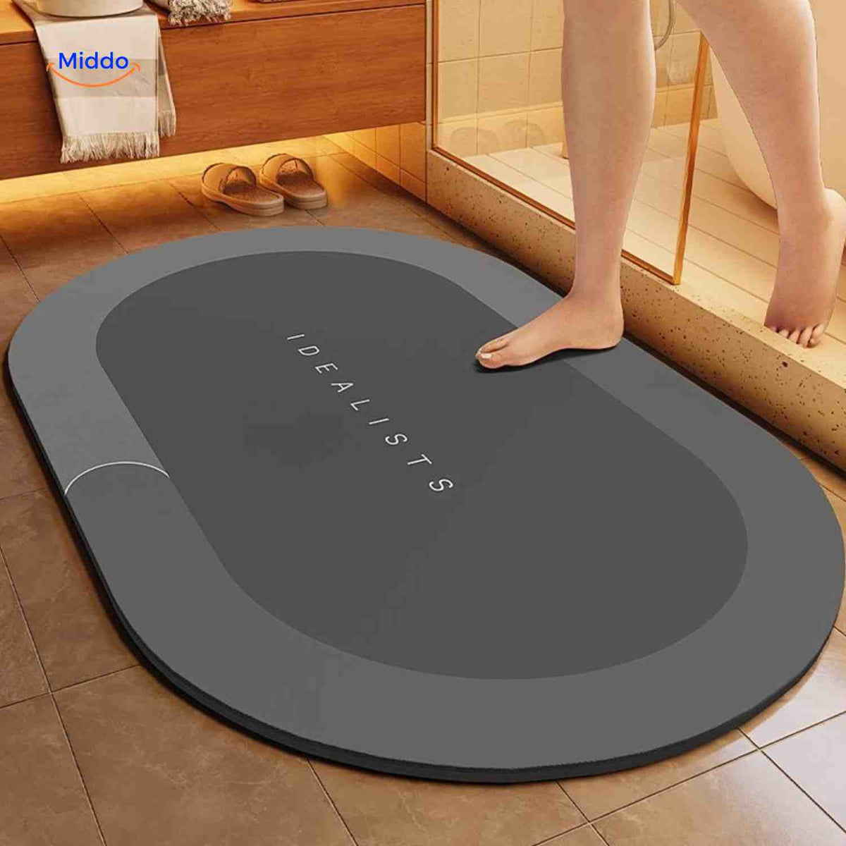 Quick-Drying, Non-Slip and Water-Absorbent Bath Mat – Black
