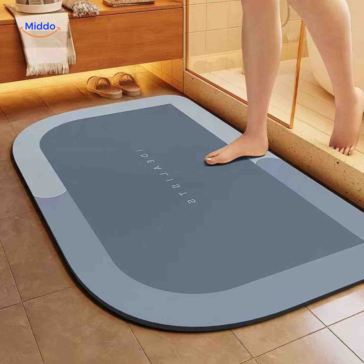 Quick-Drying, Non-Slip and Water-Absorbent Bath Mat – Cyan