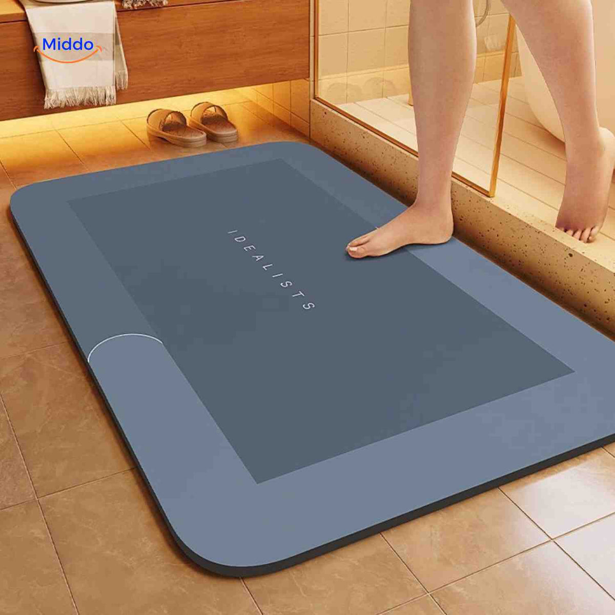 Quick-Drying, Non-Slip and Water-Absorbent Bath Mat – Blue