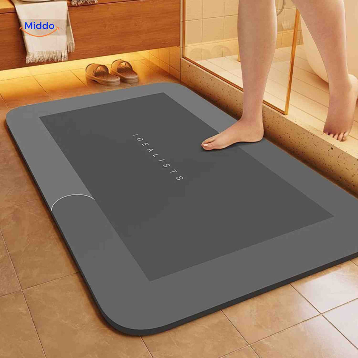 Quick-Drying, Non-Slip and Water-Absorbent Bath Mat – Black