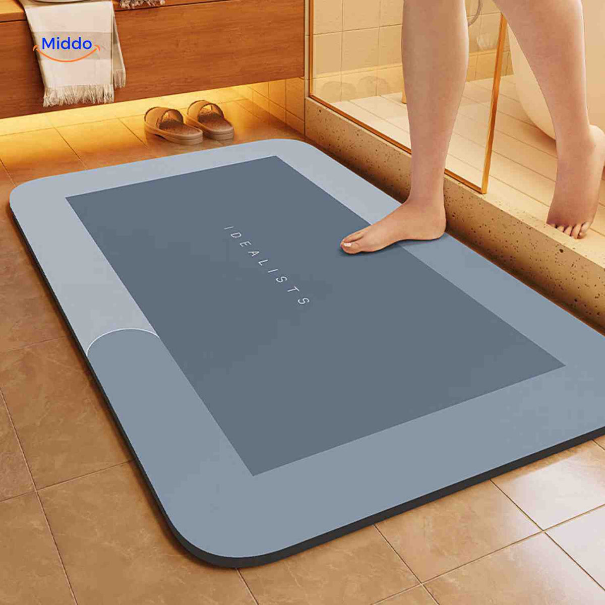 Quick-Drying, Non-Slip and Water-Absorbent Bath Mat – Cyan