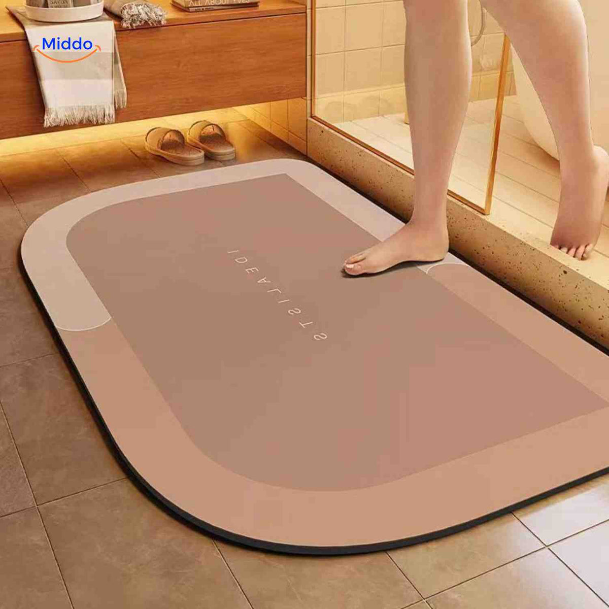 Quick-Drying, Non-Slip and Water-Absorbent Bath Mat – Brown