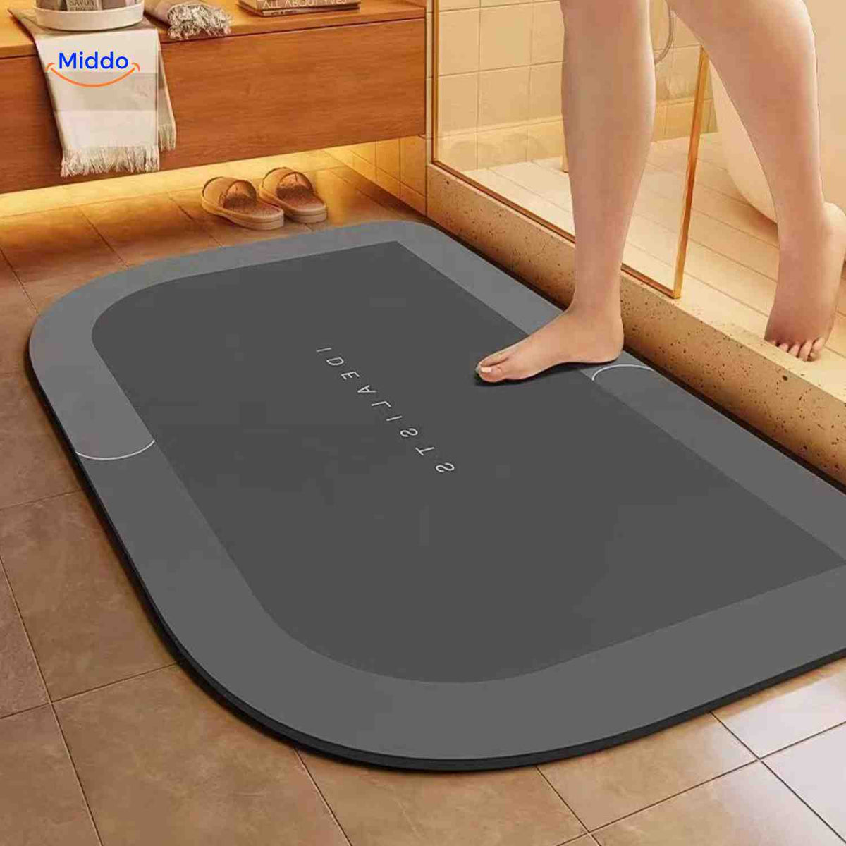 Quick-Drying, Non-Slip and Water-Absorbent Bath Mat – Black
