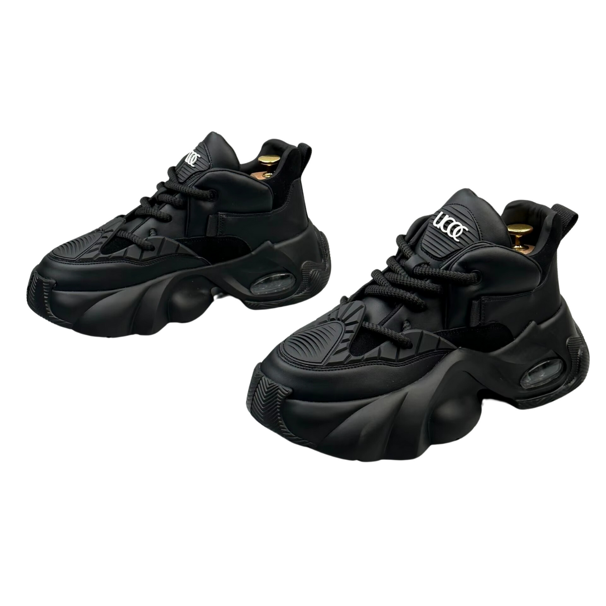 Retro Style Sneakers Featuring Air Cushion Technology – Black