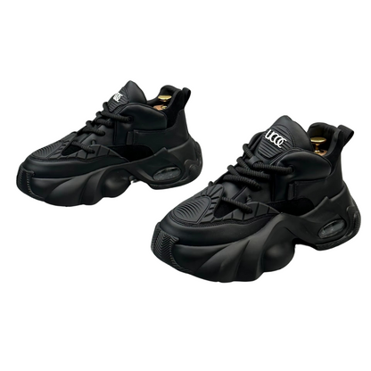 Retro Style Sneakers Featuring Air Cushion Technology – Black