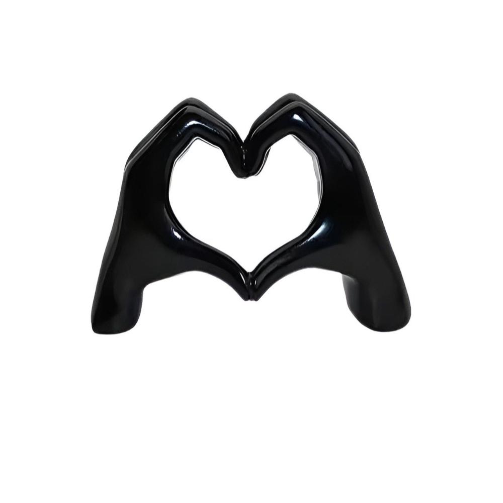 Charming Heartfelt Gesture Wall Art – Black